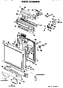 Front/control Panel Diagram and Parts List for GSD2800P45  General Electric Dishwasher
