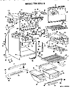 Cabinet Parts Diagram and Parts List for TBX20VJB  General Electric Refrigerator