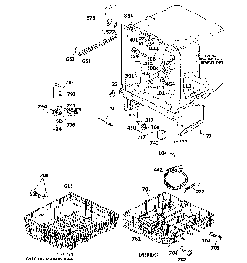 Body parts Diagram and Parts List for GSM2200V70WW  General Electric Dishwasher