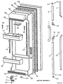 REFRIGERATOR DOOR Diagram and Parts List for TFX22PRSBBB  General Electric Refrigerator