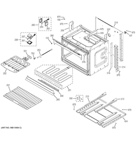 Lower Oven Diagram and Parts List for JT5500SF3SS  General Electric Wall Oven