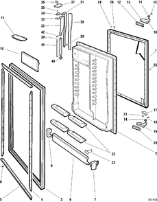 REFRIGERATOR DOOR Diagram and Parts List for 38091-1  General Electric Refrigerator