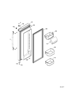 Part Location Diagram of WR2M3849 GE PLUG MULLION