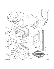 LOWER OVEN Diagram and Parts List for PT960BM3BB  General Electric Range