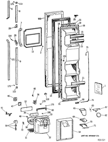 FREEZER DOOR Diagram and Parts List for TFX24PRSBWW  General Electric Refrigerator