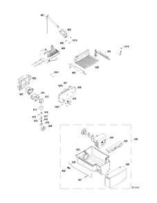 ICEMAKER-DISPENSER Diagram and Parts List for GSRC3QGZAFBB  General Electric Refrigerator