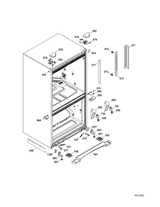 HINGE PARTS Diagram and Parts List for GNE22GMEAES  General Electric Refrigerator