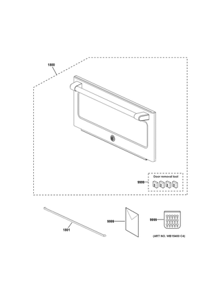 Door Parts Diagram and Parts List for CWB7030SL3SS  General Electric Microwave Oven Combo