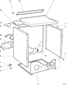 CABINET Diagram and Parts List for 66461T5WW  General Electric Dryer