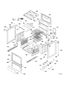 BODY PARTS Diagram and Parts List for JCBP25DP1WW  General Electric Range