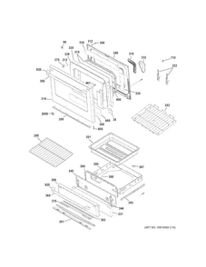 Door & Drawer Parts Diagram and Parts List for C2S985SET9SS  General Electric Range