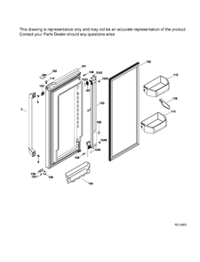 FF DOOR RIGHT Diagram and Parts List for CFRP5NFDCSS  General Electric Refrigerator