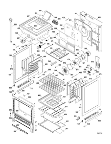 BODY PARTS Diagram and Parts List for P2S975SER1SS  General Electric Range