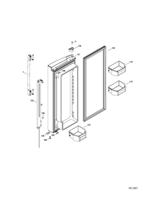 FF DOOR LEFT Diagram and Parts List for PNR22LGEAFWW  General Electric Refrigerator