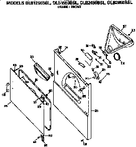 Cabinet Front Diagram and Parts List for DLB2650BSL  Hotpoint Dryer