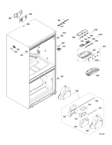 FF SECTION Diagram and Parts List for PFRS5NBXCSS  General Electric Refrigerator