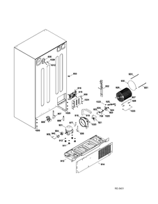 SEALED SYSTEM & MOTHERBOARD Diagram and Parts List for GSRS3KLZDFSS  General Electric Refrigerator
