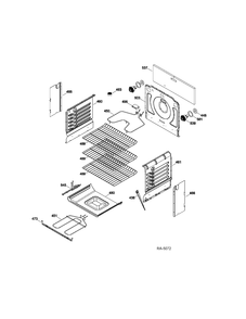 OVEN CAVITY Diagram and Parts List for CC2S985SET3SS  General Electric Range