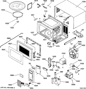 BODY PARTS Diagram and Parts List for GTC1134W01  General Electric Microwave