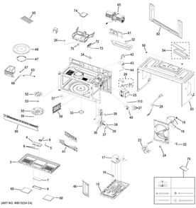 Oven Cavity Parts Diagram and Parts List for PVM9215SK1SS  General Electric Microwave