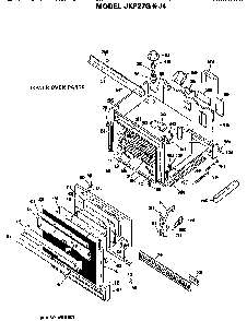 Lower Oven Diagram and Parts List for JKP27GJ4  General Electric Wall Oven