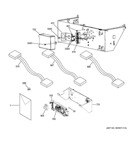 Controls Diagram and Parts List for GTUN275EM2WW  General Electric Washer Dryer Combo