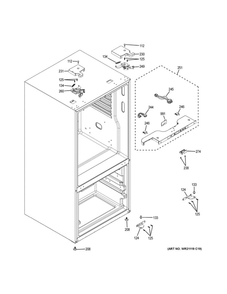 Case Parts Diagram and Parts List for QNE27JSMNFSS  General Electric Refrigerator