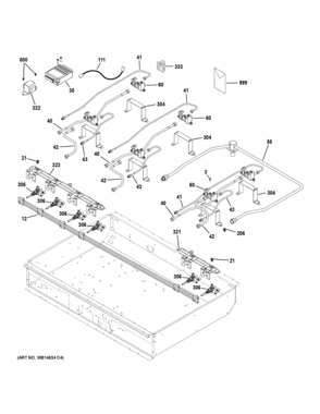 GAS BURNER PARTS Diagram and Parts List for CGU366SEH2SS  General Electric Range