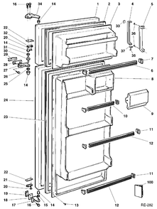 Part Location Diagram of WG03L01569 GE SHELF FRONT