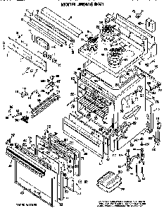 Main Body/cooktop/controls Diagram and Parts List for JB551G*N1  General Electric Range