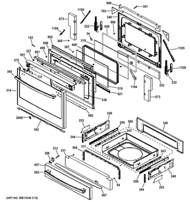 Door & Drawer Parts Diagram and Parts List for PGS920SEF4SS  General Electric Range