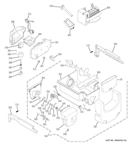 Ice Maker & Dispenser Diagram and Parts List for PSE25KSHEHSS  General Electric Refrigerator