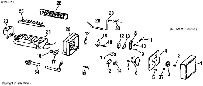 ICE MAKER KIT Diagram and Parts List for WR30X318  General Electric Refrigerator