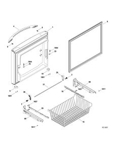 FZ DOOR Diagram and Parts List for PDRF0MBYARBB  General Electric Refrigerator