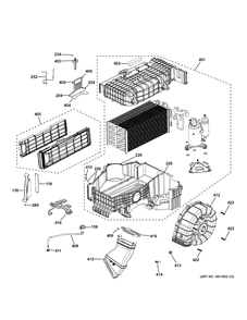 Heat Pump And Filter Assembly Diagram and Parts List for PFQ97HSPV2DS  General Electric Air Conditioner