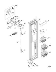 FZ DOOR Diagram and Parts List for PSDS3YGXAFSS  General Electric Refrigerator