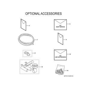 Optional Accessories Diagram and Parts List for NF98U135M5D02  General Electric Furnace