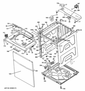 Cabinet 5 Diagram and Parts List for 36361542  Kenmore Washer Dryer Combo