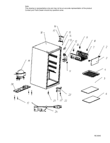 CABINET Diagram and Parts List for C978-9552200  General Electric Refrigerator