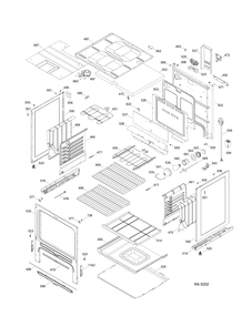 BODY PARTS Diagram and Parts List for JCBP350DT2WW  General Electric Range