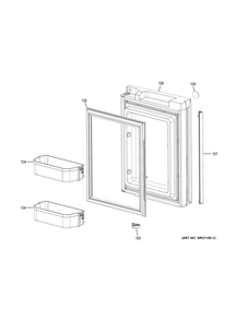 FREEZER DOOR - RH Diagram and Parts List for G6S28TSLBSS  General Electric Refrigerator