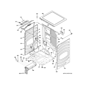 Cabinet And Top Panel 1 Diagram and Parts List for GFD55ESMN3WW  General Electric Dryer