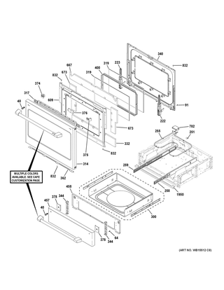 Part Location Diagram of WB56X31641 GE DARK SLATE GLASS & PANEL DOOR