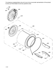DRUM Diagram and Parts List for PCKS443EB4WW  General Electric Dryer