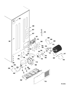 SYSTEM PARTS Diagram and Parts List for GDRS0KBXARSS  General Electric Refrigerator