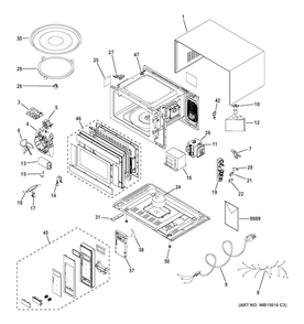 Microwave Diagram and Parts List for JES1142SP2SS  General Electric Microwave