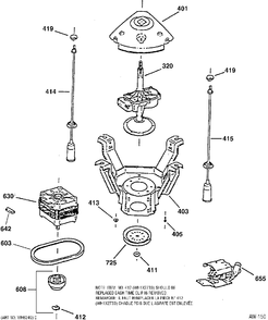 MOTOR / BLOWER / BELT Diagram and Parts List for 58221TAWW  General Electric Washer