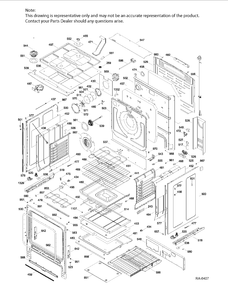 BODY PARTS Diagram and Parts List for PCB980DF2WW  General Electric Range