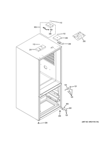 Case Parts Diagram and Parts List for GBE21DGKARBB  General Electric Refrigerator