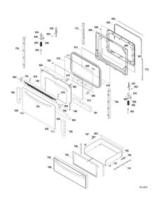 DOOR-DRAWER Diagram and Parts List for JCBP68SP3BS  General Electric Range
